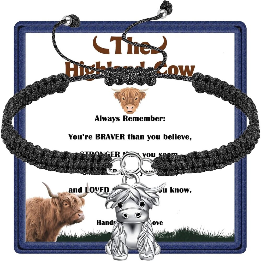 Cute Highland Cow Bracelet For Women, Highland Cow Lovers Gift, Highland Cow Jew